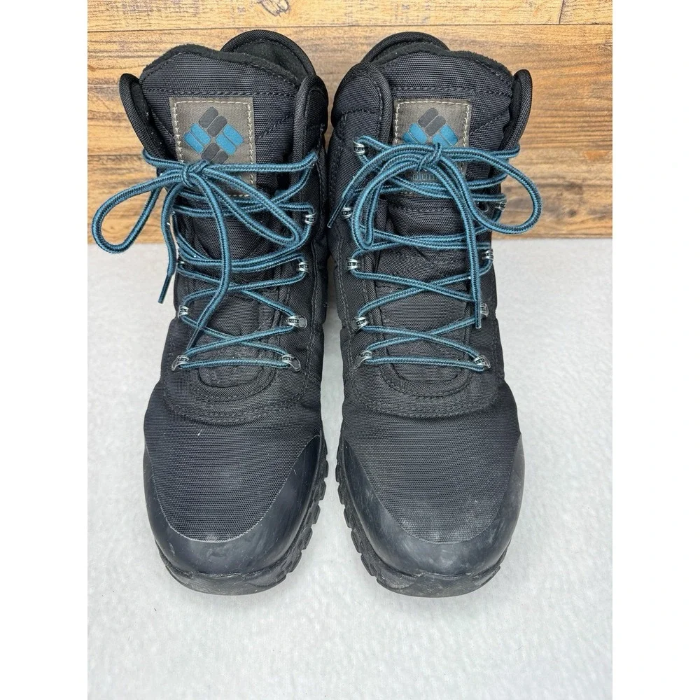 Columbia Mens Hiking Fairbanks Omni-Heat Winter Boots Sz 12 Black Brown Insulate